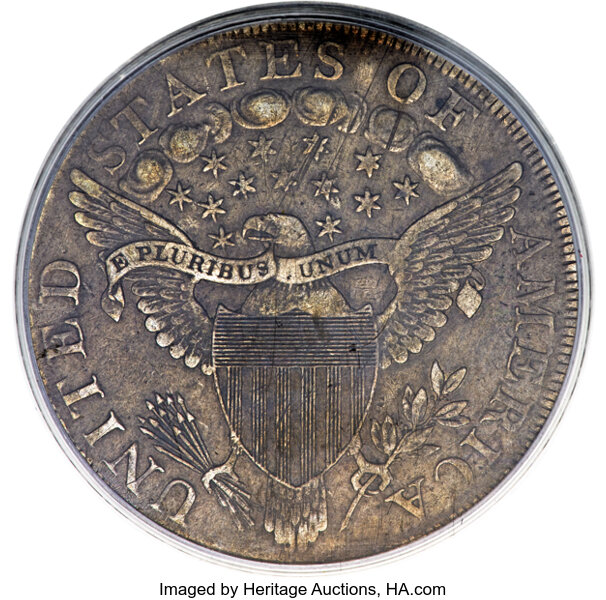 1798 $1  Large Eagle, Pointed 9, Wide Date, B-16, BB-110 MS thumbnail 4