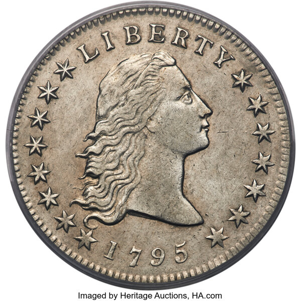 1795 $1  Flowing Hair, 2 Leaves, B-1, BB-21 MS thumbnail 3