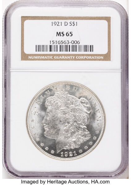 1921-D $1  Die Break E, VAM-1P MS thumbnail 3