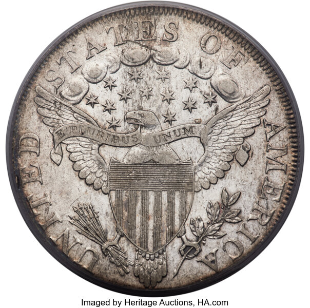 1798 $1  Large Eagle, Pointed 9, Wide Date, B-16, BB-110 MS thumbnail 5