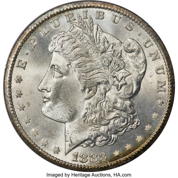 1883-CC $1  Clashed Obverse n & st, VAM-3A MS thumbnail 2