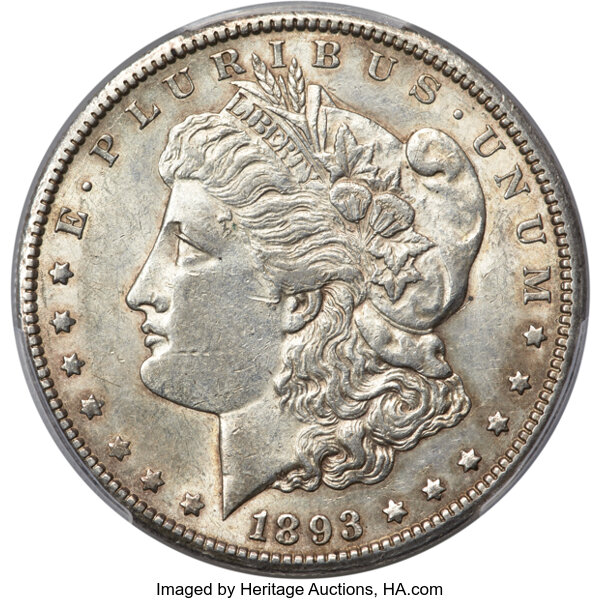 1893-CC $1  Doubled 3, Far Date, VAM-4 MS thumbnail 5