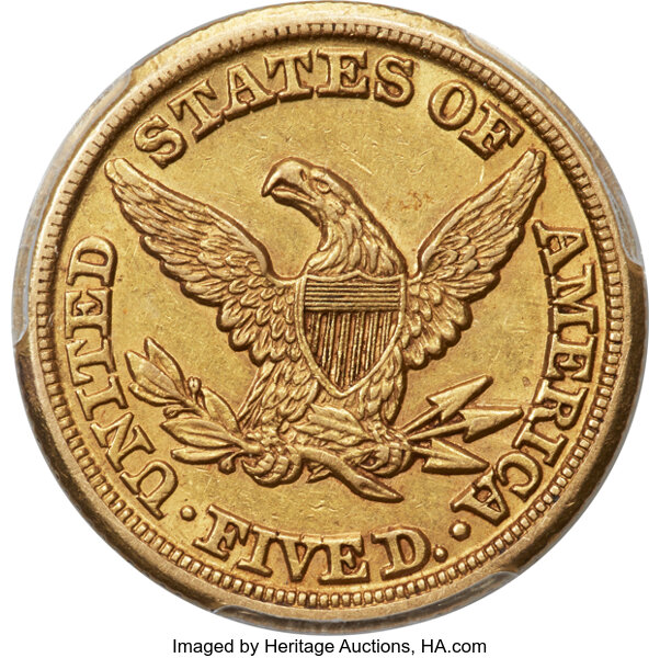 1854-D $5  Medium, Weak D MS thumbnail 8