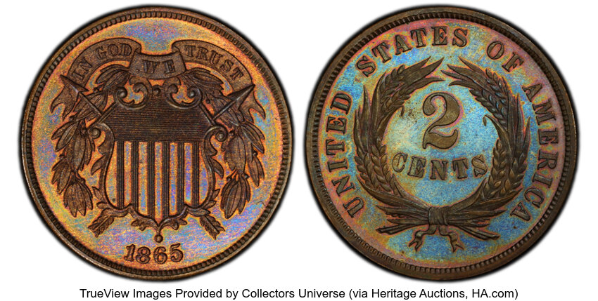 2-Cent Piece Set 2c 12 Coins PR BN thumbnail 14