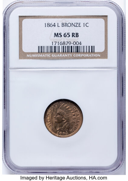 1864 1c L on Ribbon MS RB thumbnail 3