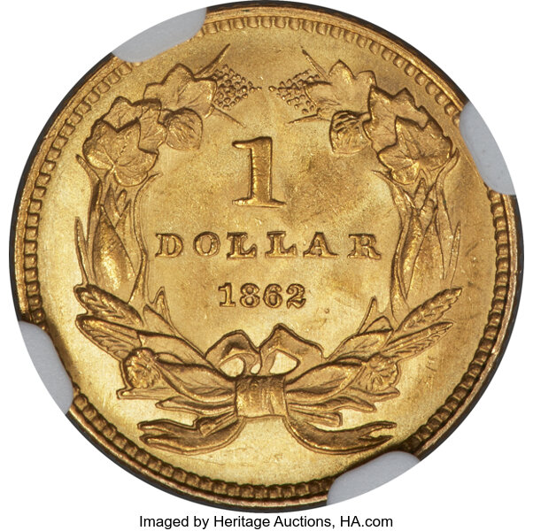 1862 G$1 MS66 thumbnail 2