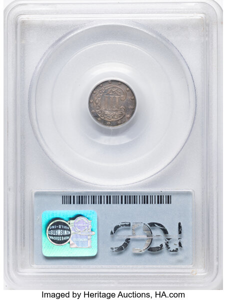 3-Cent Silver 3cS Type 3, 1859-1873 [Type] PR65 CAC thumbnail 4