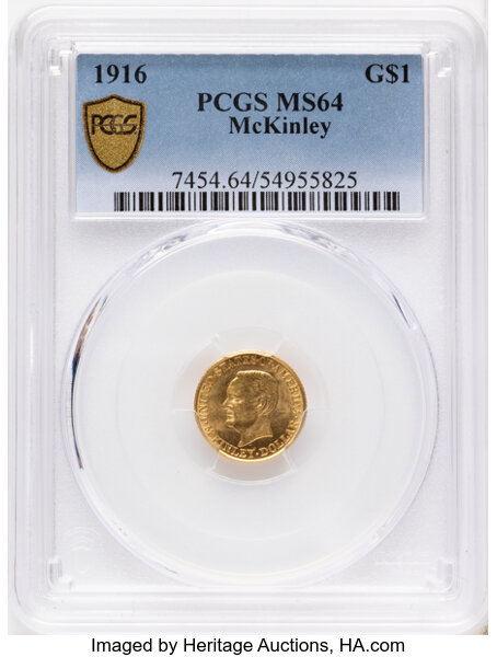 1916 G$1 McKinley Memorial MS64 thumbnail 4