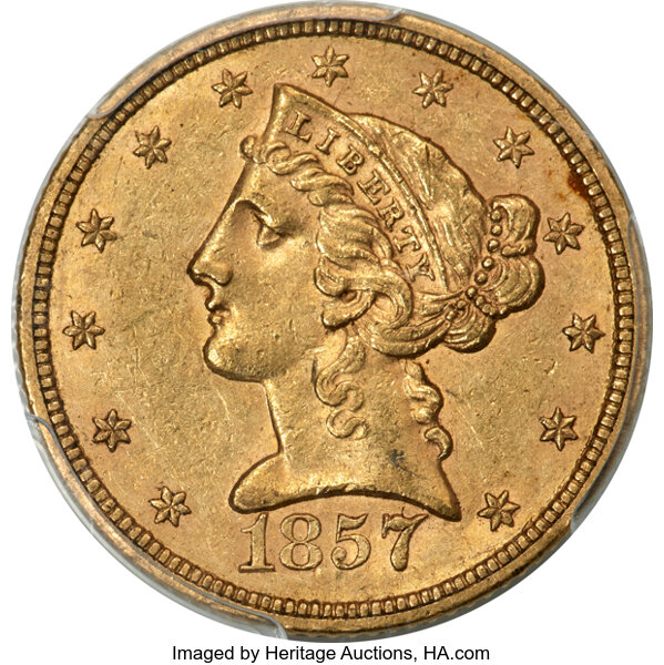1857-S $5  MS thumbnail 3