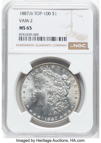 1887/6 $1  Overdate, VAM-2 MS thumbnail 4