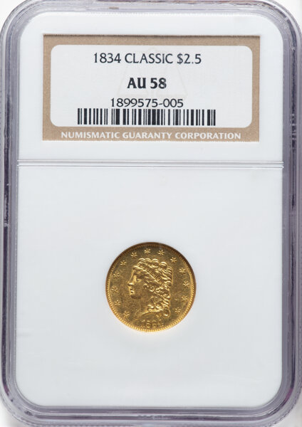 1834 $2 1/2 Classic Head, HM-1 MS thumbnail 2