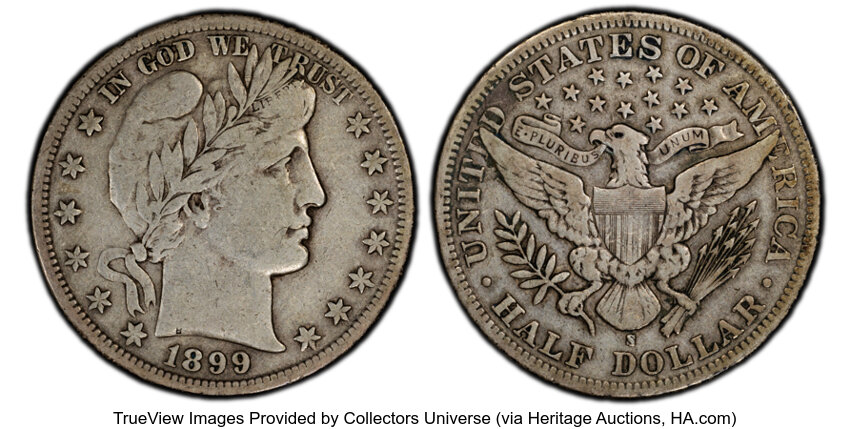 1899-S 50c Inverted Mintmark, FS-501 MS thumbnail 2