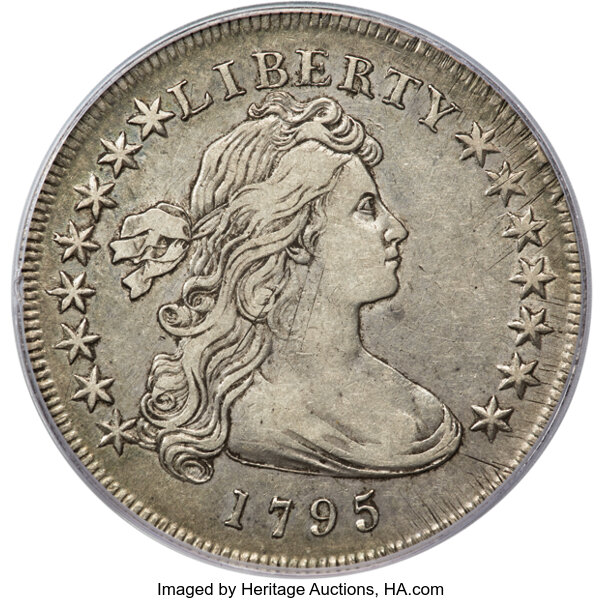 1795 $1  Draped Bust, Off-Center Bust, B-14, BB-51 MS thumbnail 2