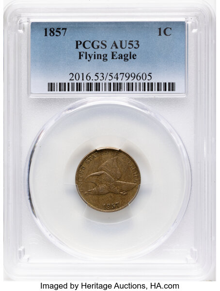 1857 1c Flying Eagle MS thumbnail 3