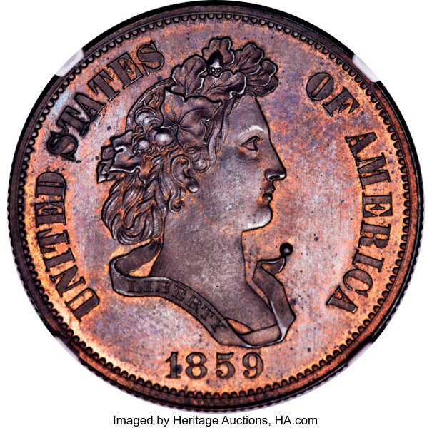 1859 P50c Copper, J-238 PR BN thumbnail 2