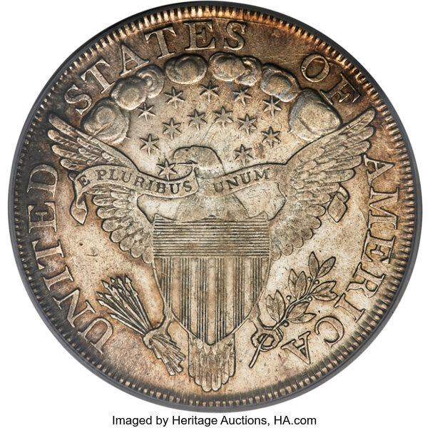 1799/8 $1  15 Stars Reverse, B-3, BB-141 MS thumbnail 10