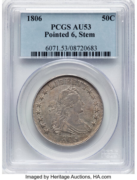 1806 50c Pointed 6, Stem, O-116 MS thumbnail 2