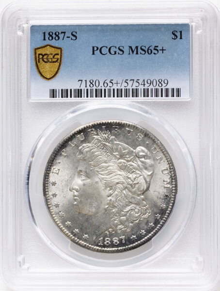 1887-S $1 MS65 CAC thumbnail 2