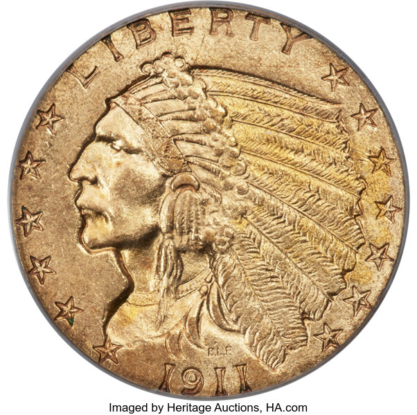 1911-D $2 1/2 Strong D MS thumbnail 3