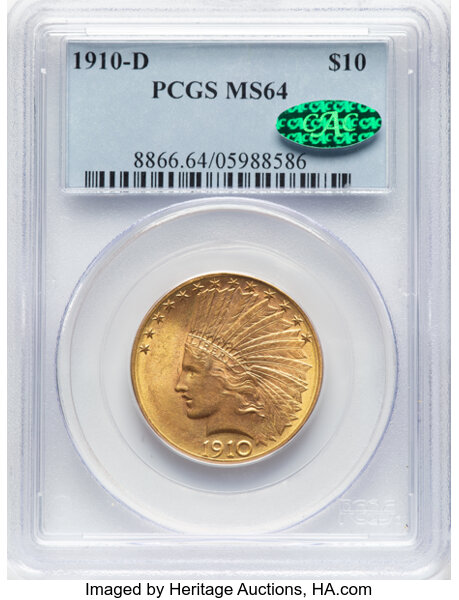 1910-D $10  MS thumbnail 3