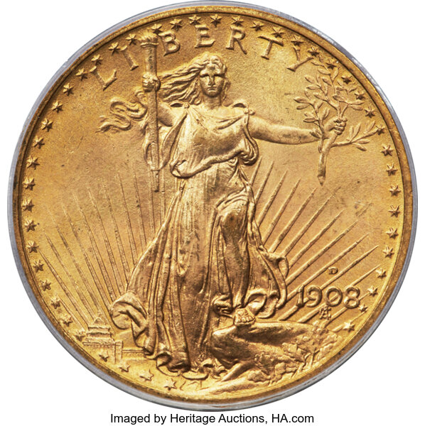 1908-D $20  Motto MS thumbnail 2