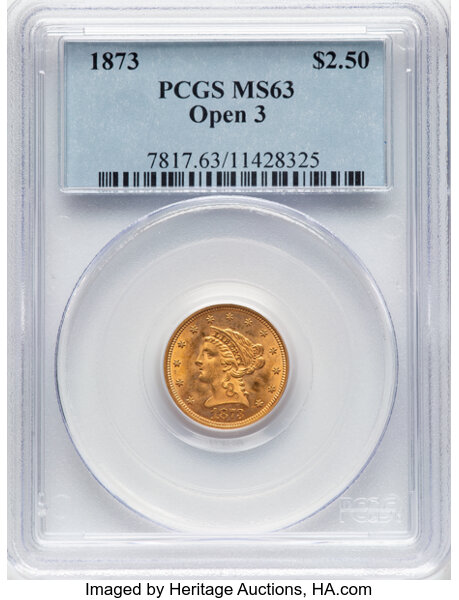 1873 $2 1/2 Open 3 MS thumbnail 3
