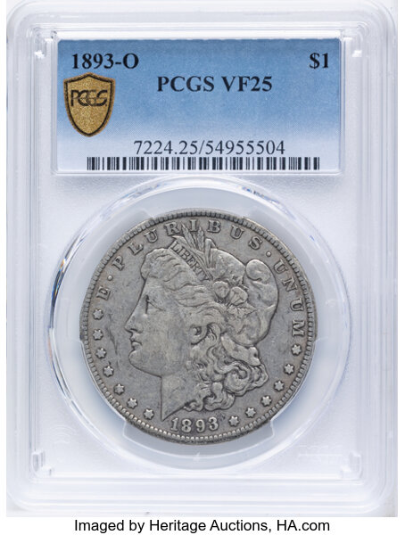 1893-O $1 VF25 CAC thumbnail 2