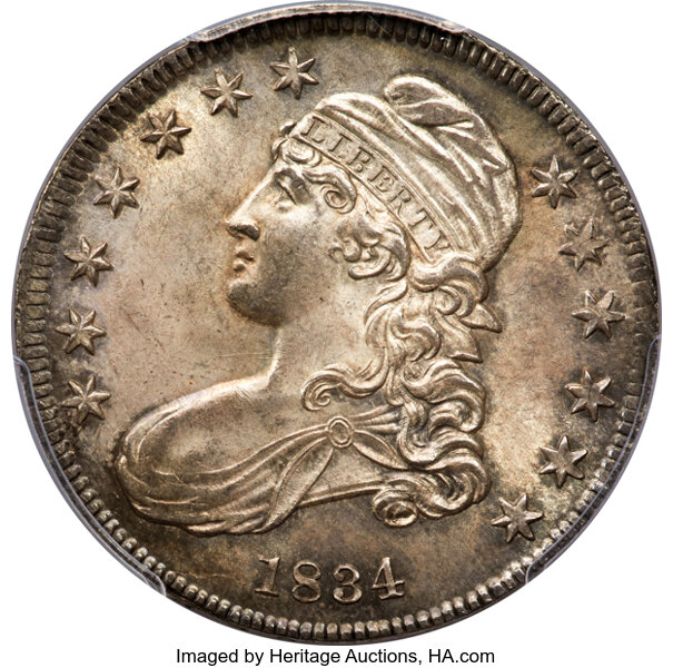 1834 50c Small Date, Small Letters, O-116 MS thumbnail 2