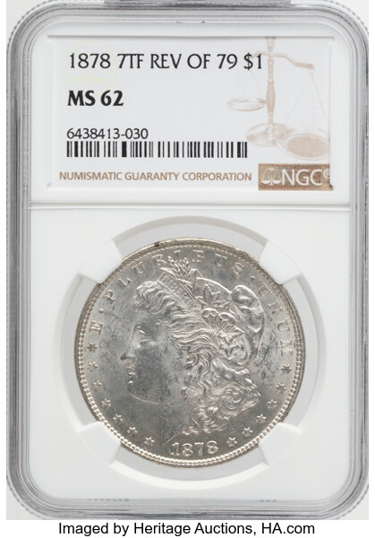 1878 7TF $1  Reverse of 1879 MS thumbnail 6