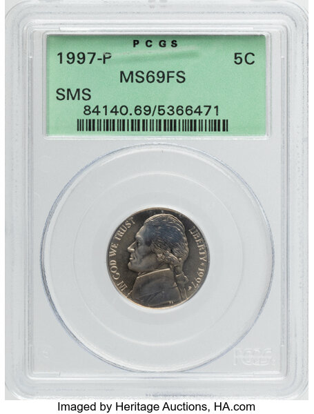 1997-P 5c Satin Finish SMS FS thumbnail 2