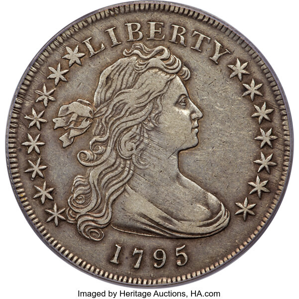1795 $1  Draped Bust, Off-Center Bust, B-14, BB-51 MS thumbnail 4
