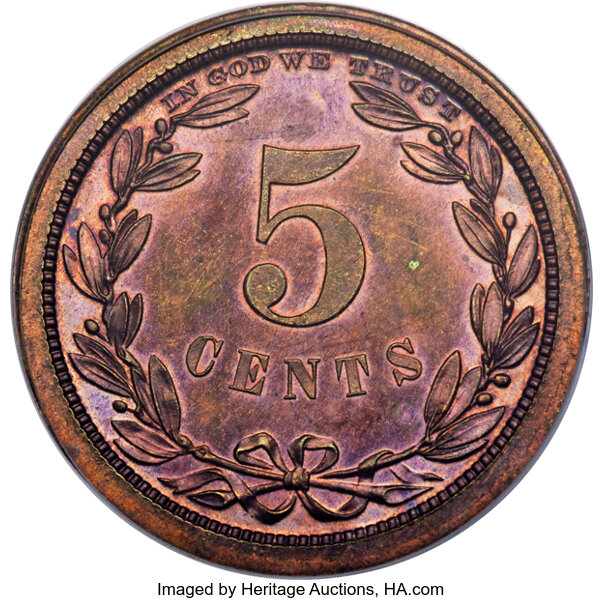 1868 P5c Copper, J-626 PR RD thumbnail 2