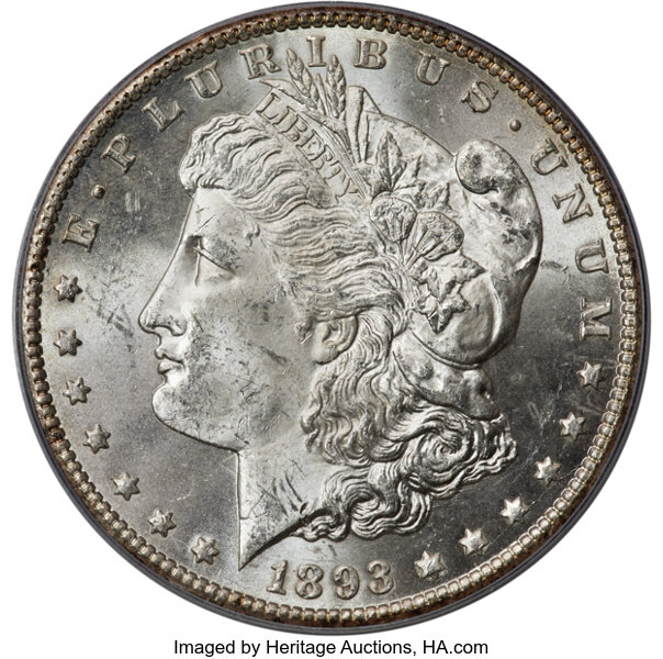 1893-CC $1  Doubled 3, Far Date, VAM-4 MS thumbnail 4