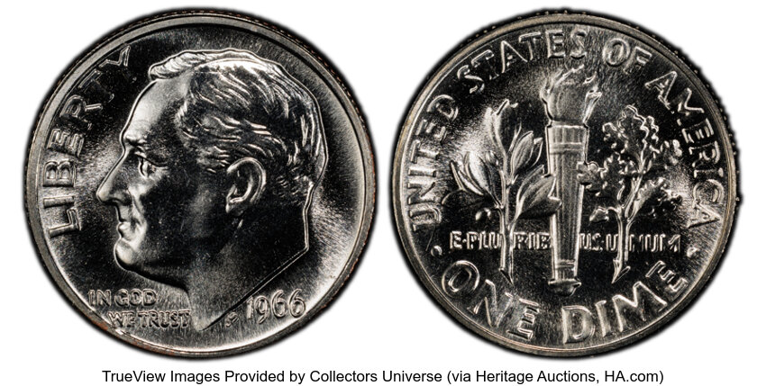1966 10c Special Mint Set, 5 on Cheek, FS-401 SMS thumbnail 2