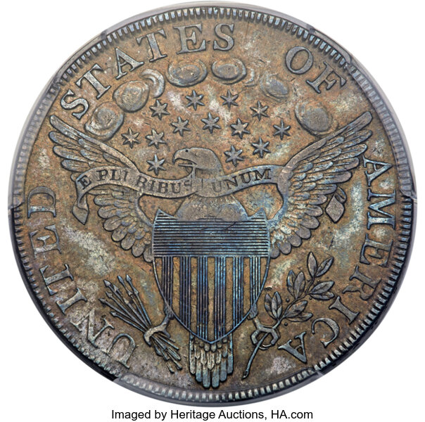 1798 $1  Large Eagle, Pointed 9, 10 Arrows, B-13, BB-108 MS thumbnail 8