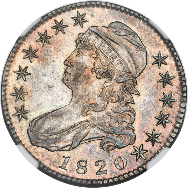 1820 50c Square Base 2, Knob 2, O-104 MS thumbnail 2