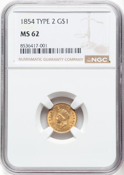 1854 G$1 Type 2 MS thumbnail 4