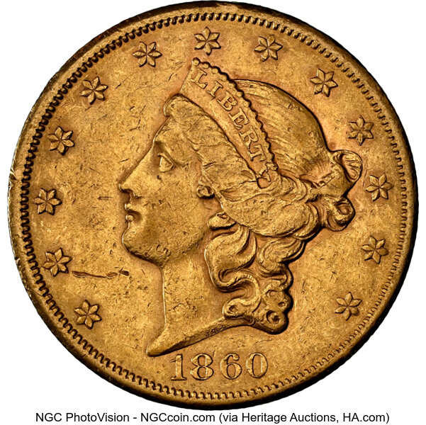 1860-S $20  MS thumbnail 3