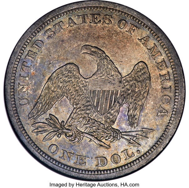1840 $1 AU58 thumbnail 2
