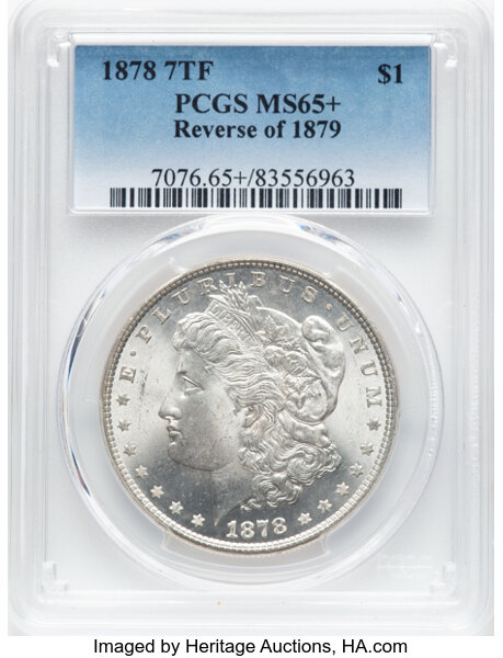 1878 7TF $1  Reverse of 1879 MS thumbnail 5