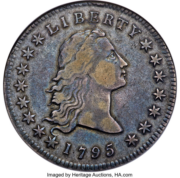1795 $1  Flowing Hair, 2 Leaves, B-1, BB-21 MS thumbnail 5