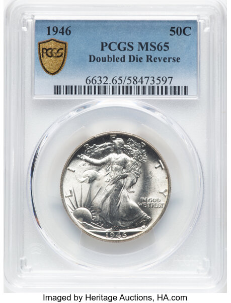 1946 50c Doubled Die Reverse, FS-801 MS thumbnail 12