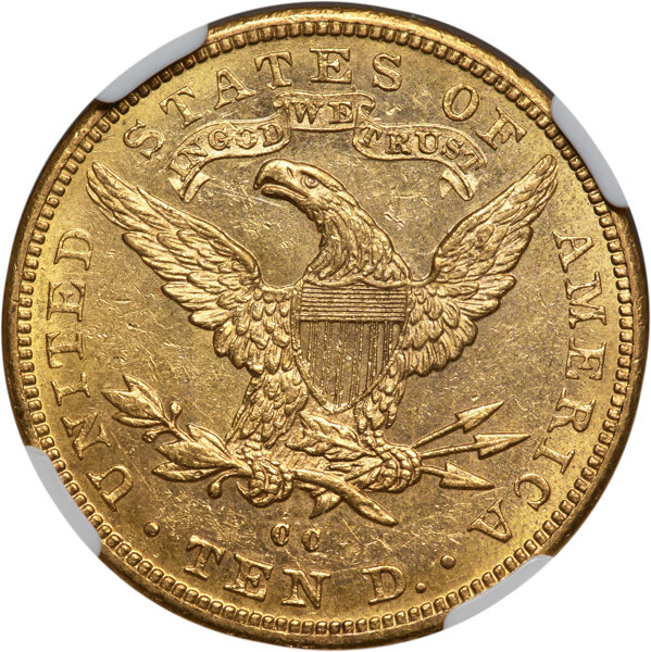 1891-CC $10 AU58 thumbnail 2
