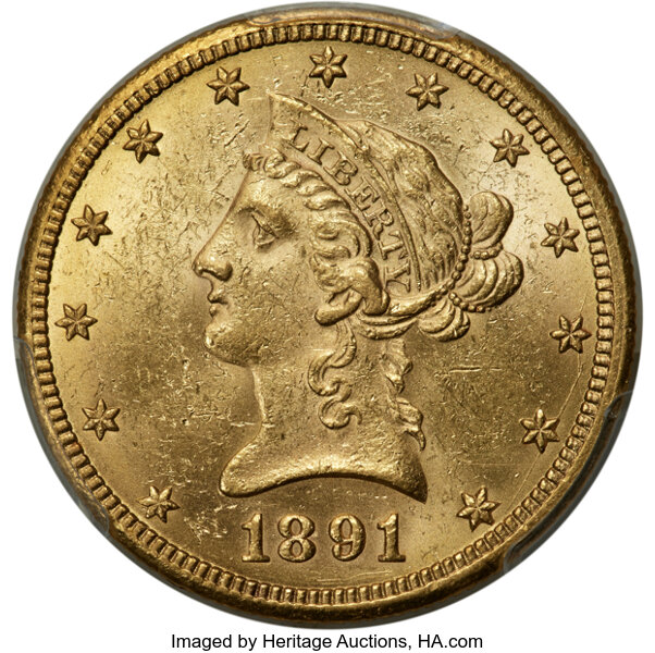 1891-CC $10  Repunched Mintmark, FS-501 MS thumbnail 2