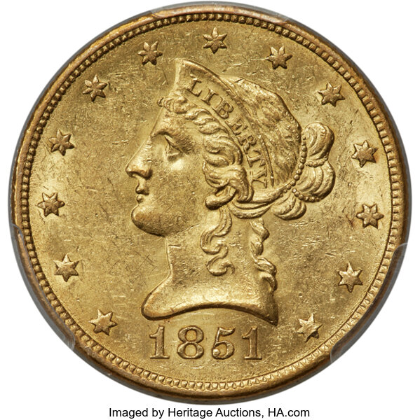 1851-O $10  MS thumbnail 2