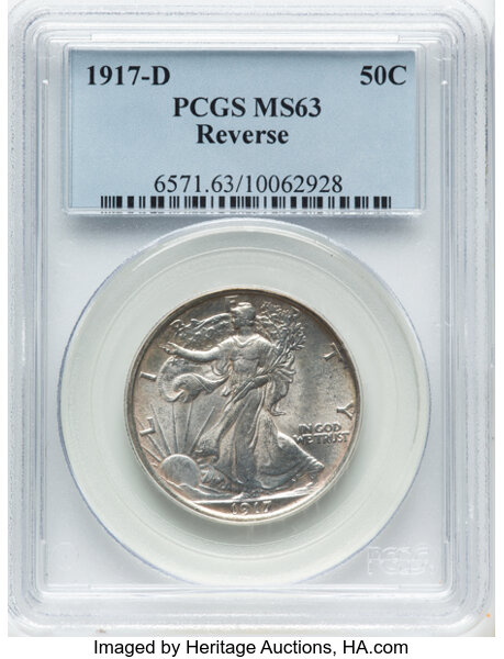 1917-D 50c Mintmark Reverse MS thumbnail 3