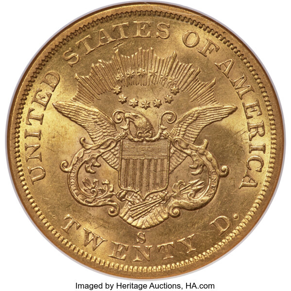 1856-S $20  Full Serif, S Titled Right MS thumbnail 3