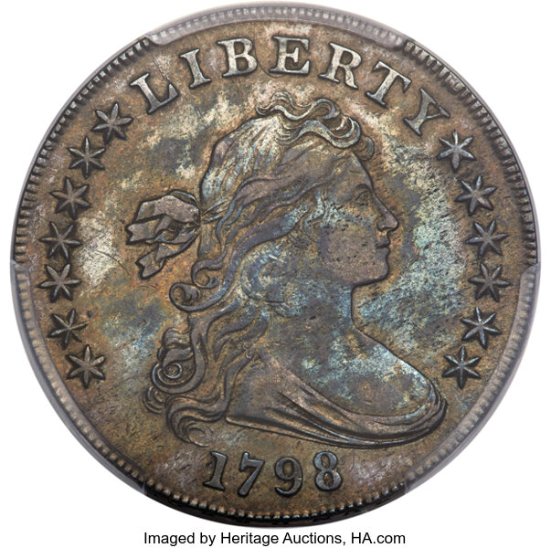 1798 $1  Large Eagle, Pointed 9, 10 Arrows, B-13, BB-108 MS thumbnail 2