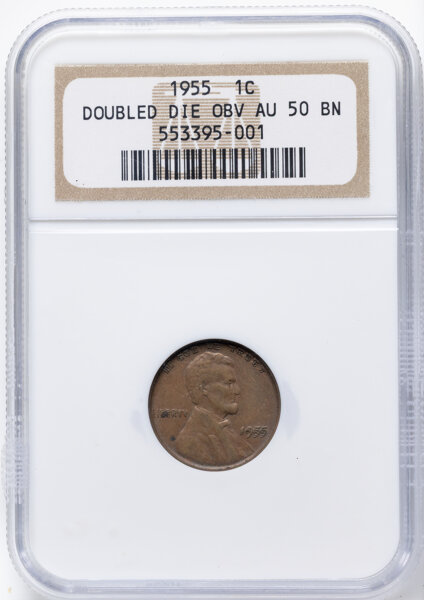 1955 1c Doubled Die Obverse, FS-101 MS BN thumbnail 3