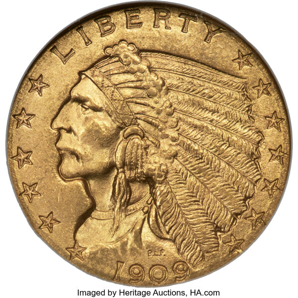 1909 $2 1/2 MS thumbnail 3